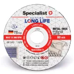 SPECIALIST+ metalli l&otilde;ikeketas LONG LIFE, 115x1x22 mm