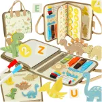 Sensoorsed sensoorsed montessori manipulatiivsed tahvlid dinosauruste puhul