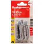 FISCHER SX Plus S t&uuml;&uuml;blid koos kruvidega, 10x50 mm, 5 tk
