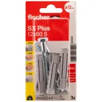 FISCHER SX Plus S t&uuml;&uuml;blid koos kruvidega, 12x60 mm, 3 tk.