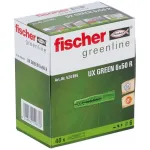 Universaalne UX Green plasttapp 6 x 50 R r&otilde;ngaga, 40 tk