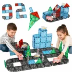 Magnetilised konstruktsiooniplokid 3D linn &ndash; autod, 91 osa