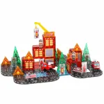 Magnetilised 3D-konstruktsiooniplokid &ndash; tulet&otilde;rje, 2 autot, 92 osa