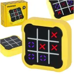 Wheel of crosses elektrooniline puzzle m&auml;ng tic tac toe konsool kaasaskantav kollane