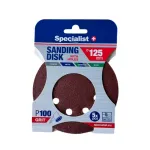 SPECIALIST+ aukudega liivapaber, P100, 125 mm, 5 tk