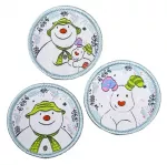 Snowman and Snowdog Sew On Patch Set