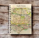 OS Map Wooden Lined Notebook - South Downs National Park