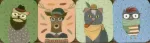 Pocket Note Set of 4 Mini Pads: Hipster Animals