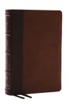 NKJV, Large Print Thinline Reference Bible, Blue Letter, Maclaren Series, Leathersoft, Brown, Comfort Print