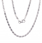 H&otilde;bekett Snail 2,1 mm , kantide teemantt&ouml;&ouml;tlus, 55, 6.6 g, H&otilde;be 925 proov, roodium (kate)