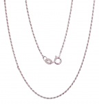 H&otilde;bekett Rope 1, 1 mm, H&otilde;be 925 proov, roodium (kate)