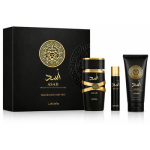 Lattafa Perfumes Asad kinkekomplekt EDP 100 ml, miniatuur 12 ml ja du&scaron;igeel 100 ml