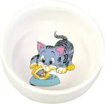 TRIXIE **Keraamiline motiiviga kauss kassidele, 0,3 l/&oslash; 11 cm, valge