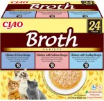 INABA Ciao Broth with chicken, salmon, tuna and scallop - cat treats - 24x40g