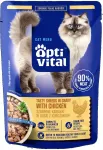 OptiVital Tasty shreds in gravy with chicken - wet cat food - 85g