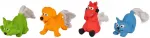 Flamingo dog toy LATEX ANIMAL WITH ROPE 8cm