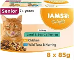 EUKANUBA IAMS DELIGHTS Senior Land & Sea Collection in Gravy box &ndash; wet cat food &ndash; 8x85g