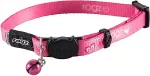 Rogz Kassi kaelarihm KiddyCat Pink Hearts 20-31cm/11mm
