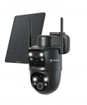 Langaton ulkokamera 360&deg; aurinkoakulla COCOCAM, 2K, Kahekordne objektiiv, IP66, SIM-kortti, 10 000 mAh, musta