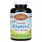 Carlson Labs Carlson Labs lastele m&otilde;eldud C-vitamiini n&auml;ritavad tabletid, 250 mg looduslikku mandariinimaitset &ndash; 120 taimetoitlastele sobivat tabletti