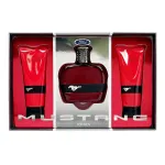 Ford Set Ford: Mustang Red, Eau De Toilette, Meestele, 100 ml + Mustang Red, Peenistusj&auml;rgne Balm, 100 ml + Mustang Red, Puhastav, Du&scaron;igeel, K&otilde;ikidele Nahat&uuml;&uuml;pidele, 100 ml