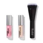Rodial Xmas 2024 Rodiali komplekt: Blush Drops, s&auml;delev viimistlus, vedel roos, k&uuml;lmutatud roosa, 15 ml + Banana Lowlighter, s&auml;delev, vedel highlighter, n&auml;ole, 1,6 ml + The Buffing, mini, peenikukamm, nr 10