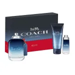 Coach Set Coach: Blue, Eau De Toilette, Meestele, 100 ml + Blue, Eau De Toilette, Meestele, 15 ml + Blue, Du&scaron;igeel, Habemele & Juuksele, 100 ml