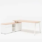 Juhi t&ouml;&ouml;laud OGI M riiuliga, 160 x 160 cm, mdd; konfigureeritav