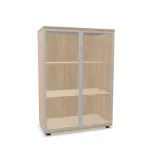 Kontorikapp NUWO GLASS, 3 riiulit, 1140x800x420 mm, konfigureeritav