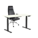 Ergostocki komplekt: reguleeritava k&otilde;rgusega laud Prestige Line 160 cm x 80 cm ja kontoritool Modo Chrome Black
