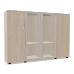 Kontorikapp NUWO GLASS COMBI, 3 riiulit, 1140x1600x420 mm, konfigureeritav