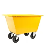 Terasest j&auml;&auml;tmek&auml;ru 400 L, kollane, ratastega