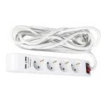 Pikendusjuhe 4 pistikupesa ja 2 USB-pordiga, 5 m