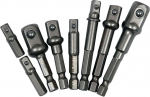 Adapterite komplekt | 1/4" (6,3 mm) padrunitele 1/4" - 3/8" - 1/2" | 8 tk (YT-04639)