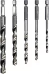 Puurikomplekt Hex 6.3 mm (1/4") sabaga | HSS 4241 | 4 - 10 mm | 5 tk (21650)