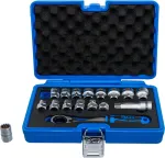 L&auml;bivate padrunite komplekt p&otilde;rkv&otilde;tmega | 19 mm | Gear Lock | 10 - 24 mm | 17 tk (74712)