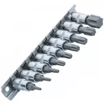 Pressitud otsikute komplekt | 6.3 mm (1/4") | T-Star (Torx) T10 - T50 | 9 tk (KR144010)