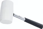 Kummihaamer | metallvars | valge pea | &Oslash; 64 mm | 750 g (70141)