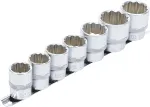 Padrunite komplekt 12-kandiline | 12,5 mm (1/2") | 20 - 32 mm | 7 tk (9109)