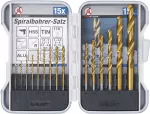 Puurikomplekt | HSS | titaannitriid | 1.5 - 10 mm | 15 tk (50815)