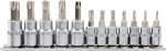 Presskinnitusega otsikute komplekt 1/4"+3/8", 12 tk T-Star avadega T8-T55 (YT-04332)