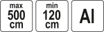 Loodimislaud | Alumiiniumist | teleskoopiline | 5 m (YT-30492)