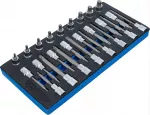 T&ouml;&ouml;riistakohver 1/3: Pressitud otsikute komplekt | 12,5 mm (1/2") | Spline (RIBE) | 25 tk (4117)