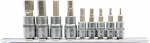 Pressitud otsikute komplekt 1/4"+3/8", 9 tk Hex H2-H12 (YT-04401)