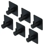 Metallist iseliimuvate konksude komplekt k&auml;ter&auml;tikutele jm | mustad | 6 tk (88240)
