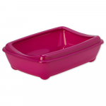 Magic Cat Litter Box Removable Rim avatud t&uuml;&uuml;pi kassitualett kassidele eemaldatava servaga, kuumroosa, 42x31x13 cm