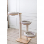 Luxucat SK18s Beige Cotton Rope mitmetasandiline kassipuu kraapimispindadega, kolm pakki