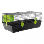 Plaček Small Animal Matej cage for rodents, guinea pigs and rabbits, with hay rack, black/green, 80x46x35 cm