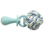 GimDog Dog Cotton Dent Plus Palla Corda C/TPR k&ouml;iega pall TPR elemendiga koertele, 14 cm
