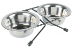 Trixie Eat On Feet Bowl Set roostevabast terasest alus kausside komplektiga kassidele ja koertele, 2x0.2 l, &oslash; 10 cm